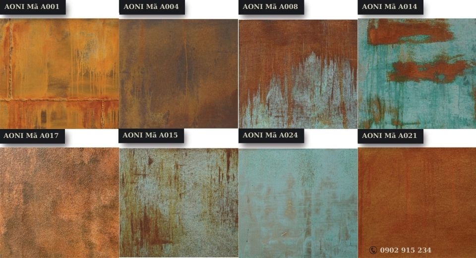 Bảng màu sơn hiệu ứng rỉ sét thương hiệu AONI
