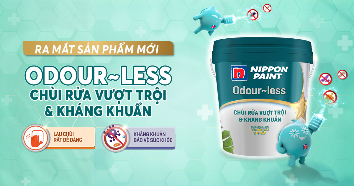 Sơn Nội Thất Nippon Odour-less Chùi Rửa Vượt Trội